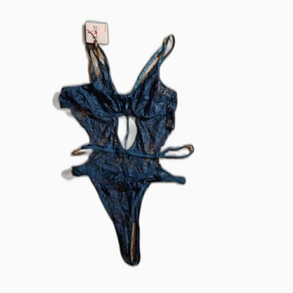 Klier forest green floral lace teddy, nwt (imported from China) - Picture 6 of 10